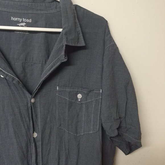 Horny Toad Blue Short Sleeve Button Up Shirt Size XL - Picture 3 of 6